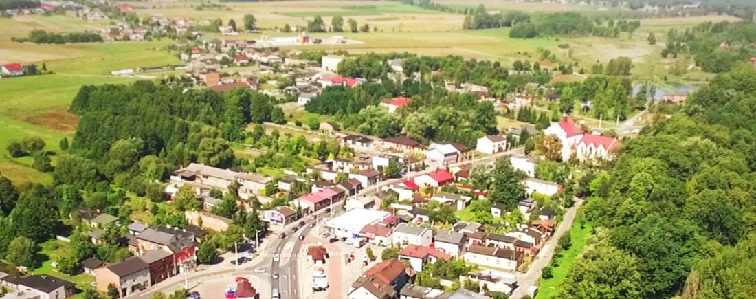 Miasto Ujazd z lotu ptaka