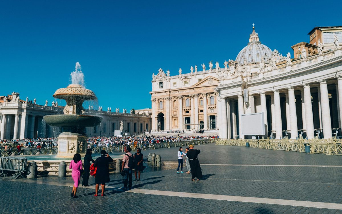 Photo by Kai Pilger: https://www.pexels.com/photo/white-building-and-people-standing-near-water-fountain-1243538/